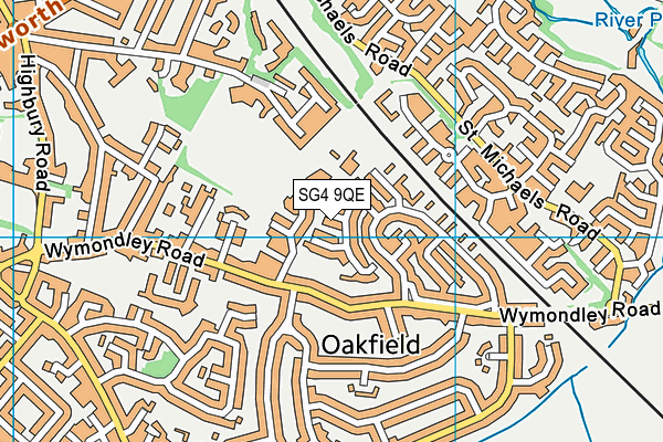 SG4 9QE map - OS VectorMap District (Ordnance Survey)
