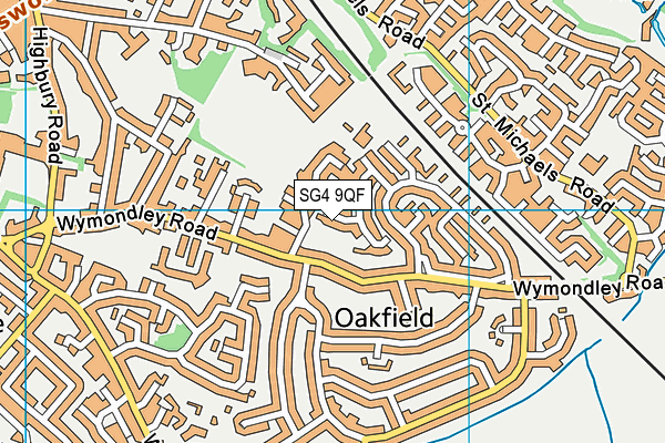 SG4 9QF map - OS VectorMap District (Ordnance Survey)