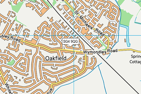 SG4 9QG map - OS VectorMap District (Ordnance Survey)