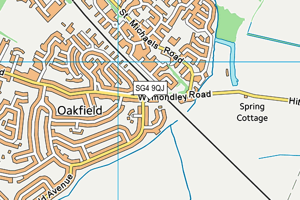 SG4 9QJ map - OS VectorMap District (Ordnance Survey)