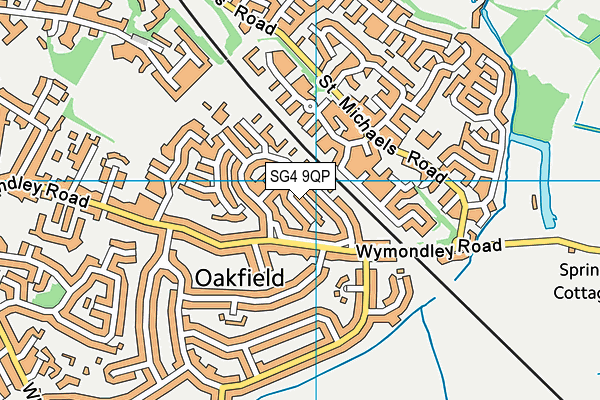 SG4 9QP map - OS VectorMap District (Ordnance Survey)