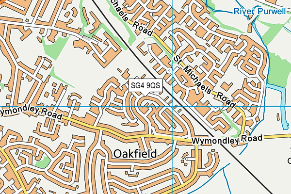 SG4 9QS map - OS VectorMap District (Ordnance Survey)