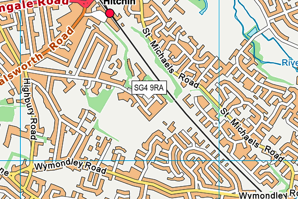 SG4 9RA map - OS VectorMap District (Ordnance Survey)