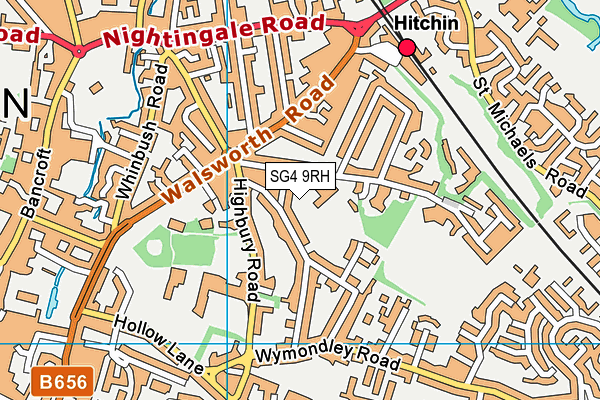 SG4 9RH map - OS VectorMap District (Ordnance Survey)