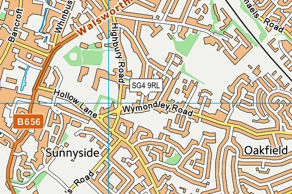 SG4 9RL map - OS VectorMap District (Ordnance Survey)