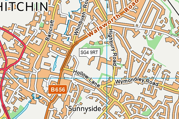 SG4 9RT map - OS VectorMap District (Ordnance Survey)