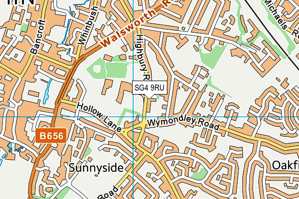 SG4 9RU map - OS VectorMap District (Ordnance Survey)