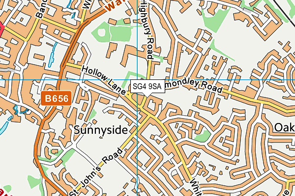 SG4 9SA map - OS VectorMap District (Ordnance Survey)