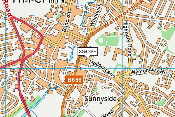 SG4 9SE map - OS VectorMap District (Ordnance Survey)