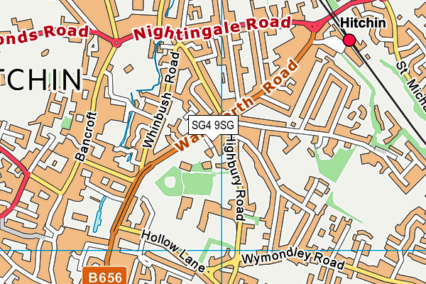 SG4 9SG map - OS VectorMap District (Ordnance Survey)