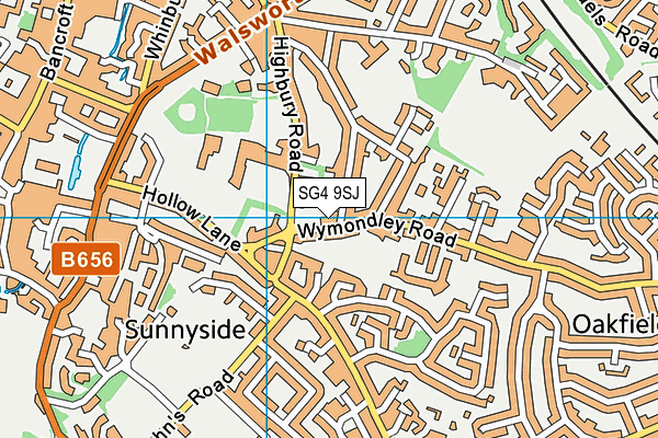 SG4 9SJ map - OS VectorMap District (Ordnance Survey)