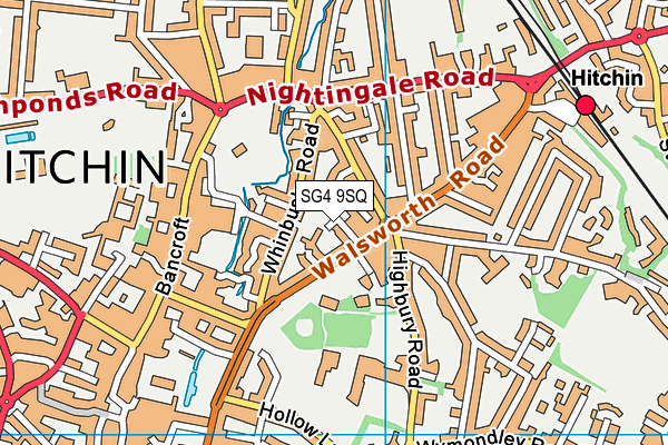 SG4 9SQ map - OS VectorMap District (Ordnance Survey)