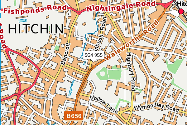 SG4 9SS map - OS VectorMap District (Ordnance Survey)