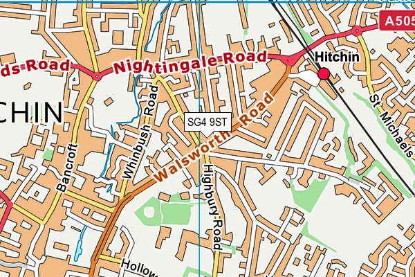 SG4 9ST map - OS VectorMap District (Ordnance Survey)