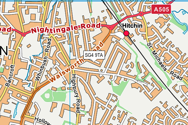 SG4 9TA map - OS VectorMap District (Ordnance Survey)