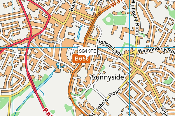 SG4 9TE map - OS VectorMap District (Ordnance Survey)