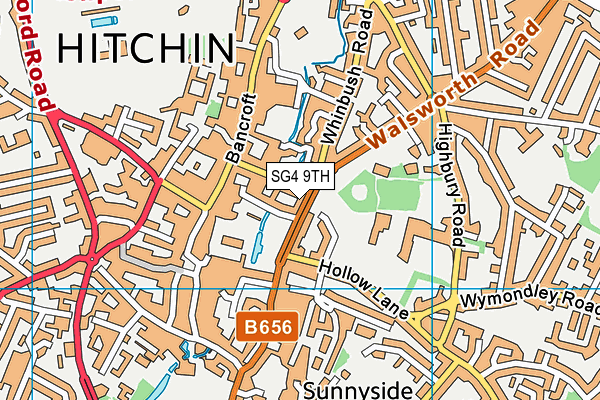 SG4 9TH map - OS VectorMap District (Ordnance Survey)