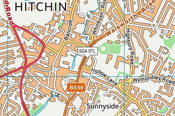 SG4 9TL map - OS VectorMap District (Ordnance Survey)