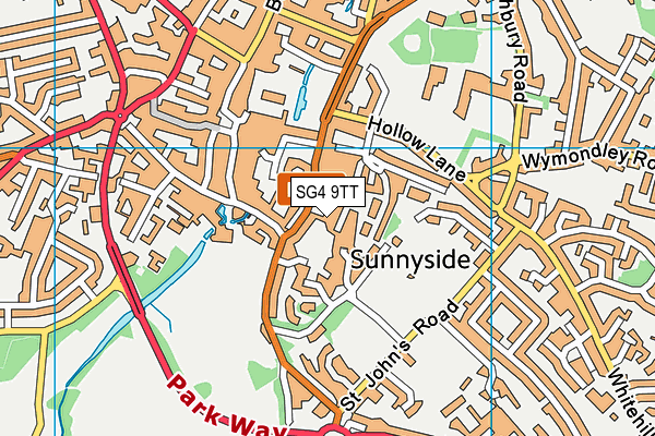 SG4 9TT map - OS VectorMap District (Ordnance Survey)