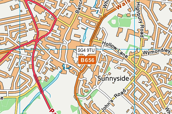 SG4 9TU map - OS VectorMap District (Ordnance Survey)