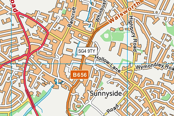 SG4 9TY map - OS VectorMap District (Ordnance Survey)