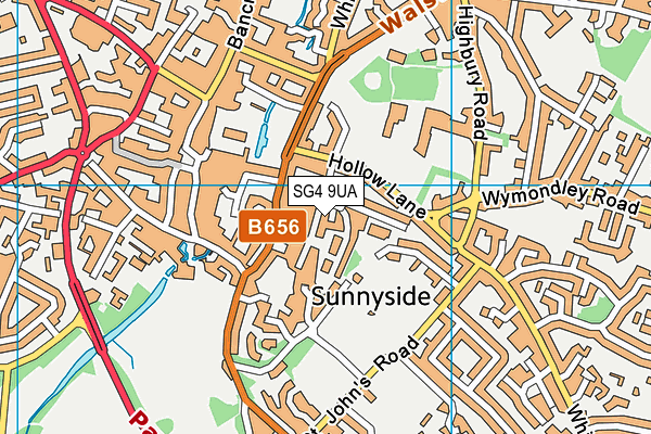 SG4 9UA map - OS VectorMap District (Ordnance Survey)