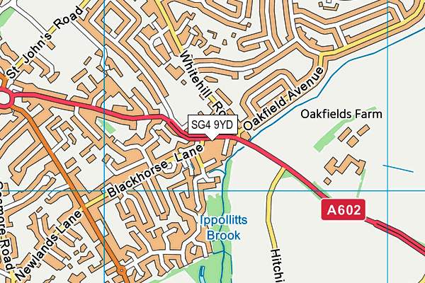 SG4 9YD map - OS VectorMap District (Ordnance Survey)