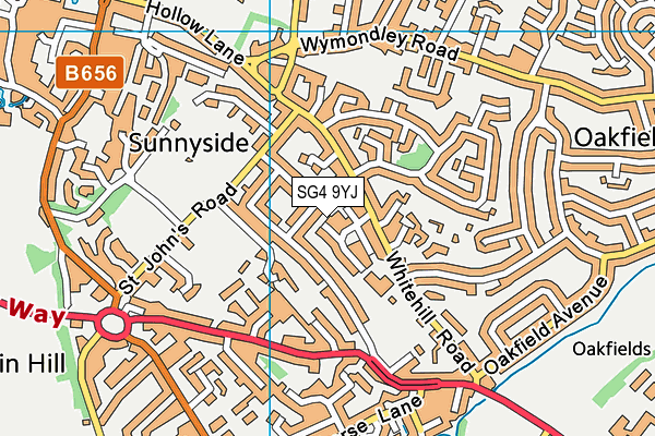 SG4 9YJ map - OS VectorMap District (Ordnance Survey)