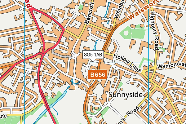 SG5 1AB map - OS VectorMap District (Ordnance Survey)