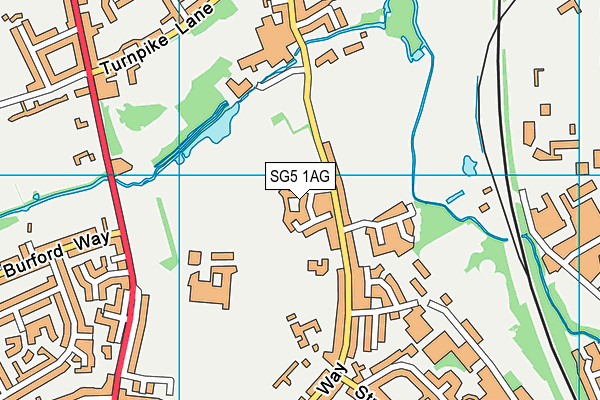 SG5 1AG map - OS VectorMap District (Ordnance Survey)