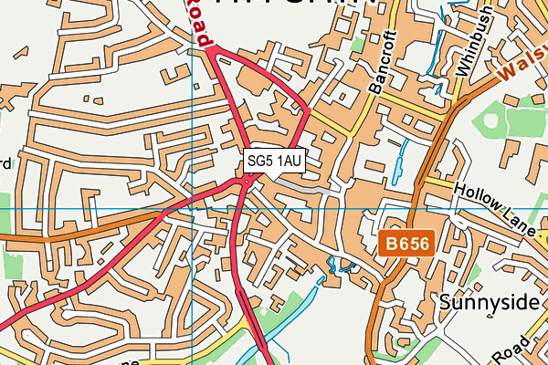 SG5 1AU map - OS VectorMap District (Ordnance Survey)