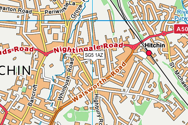 SG5 1AZ map - OS VectorMap District (Ordnance Survey)