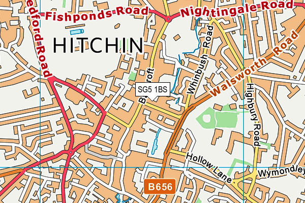 SG5 1BS map - OS VectorMap District (Ordnance Survey)