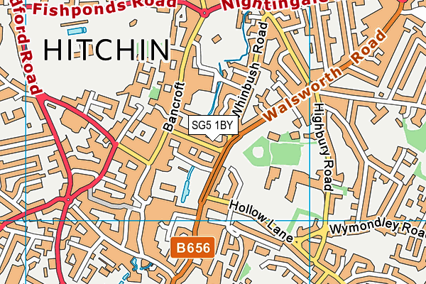 SG5 1BY map - OS VectorMap District (Ordnance Survey)