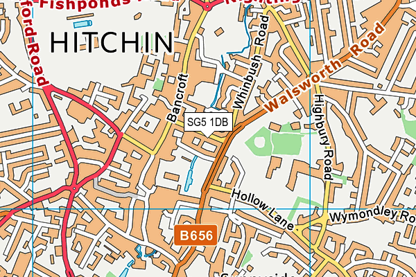 SG5 1DB map - OS VectorMap District (Ordnance Survey)