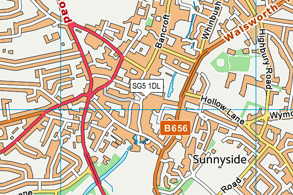 SG5 1DL map - OS VectorMap District (Ordnance Survey)