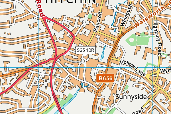 SG5 1DR map - OS VectorMap District (Ordnance Survey)