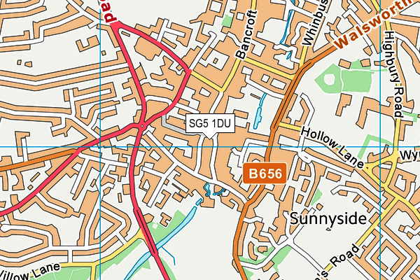 SG5 1DU map - OS VectorMap District (Ordnance Survey)