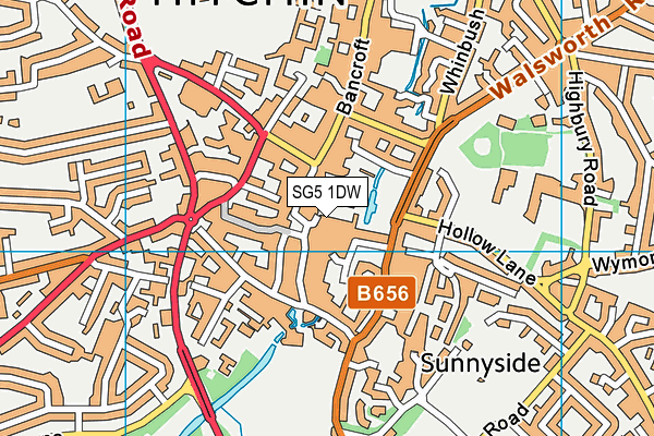 SG5 1DW map - OS VectorMap District (Ordnance Survey)