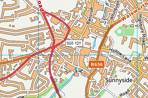 SG5 1DY map - OS VectorMap District (Ordnance Survey)