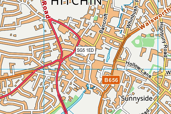 SG5 1ED map - OS VectorMap District (Ordnance Survey)