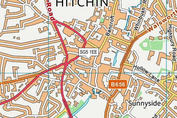 SG5 1EE map - OS VectorMap District (Ordnance Survey)