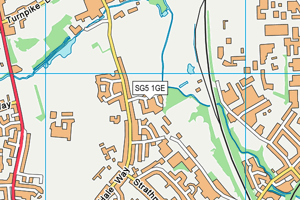 SG5 1GE map - OS VectorMap District (Ordnance Survey)