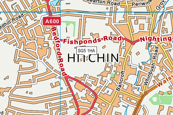 Hitchin Swimming Centre & Fitness @ Archers Hitchin map (SG5 1HA) - OS VectorMap District (Ordnance Survey)