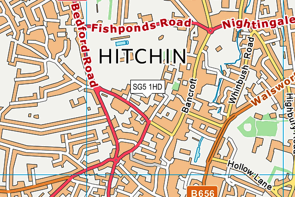 SG5 1HD map - OS VectorMap District (Ordnance Survey)