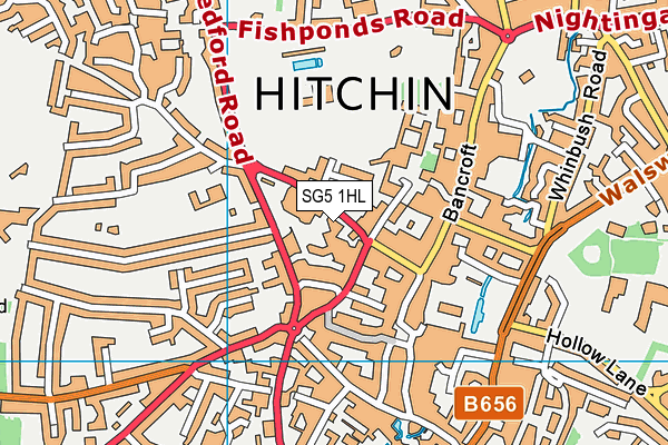 SG5 1HL map - OS VectorMap District (Ordnance Survey)