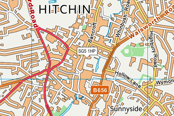 SG5 1HP map - OS VectorMap District (Ordnance Survey)