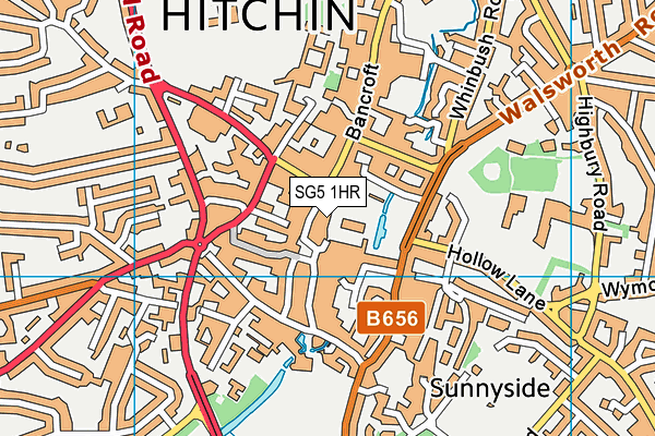 SG5 1HR map - OS VectorMap District (Ordnance Survey)