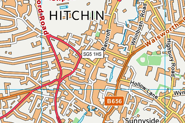 SG5 1HS map - OS VectorMap District (Ordnance Survey)