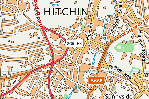 SG5 1HX map - OS VectorMap District (Ordnance Survey)